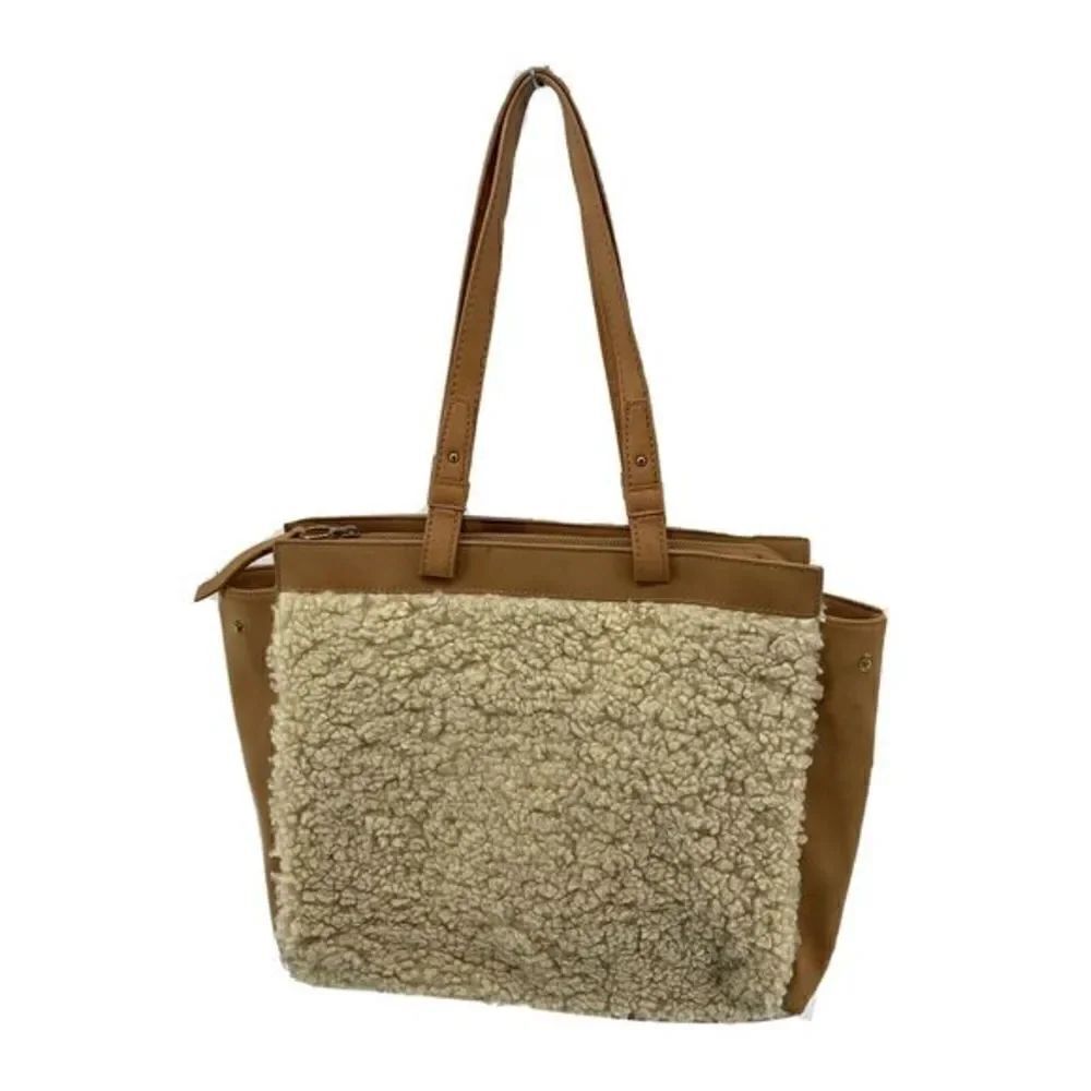 Sherpa Brown Shoulder Bag Tote Universal Thread